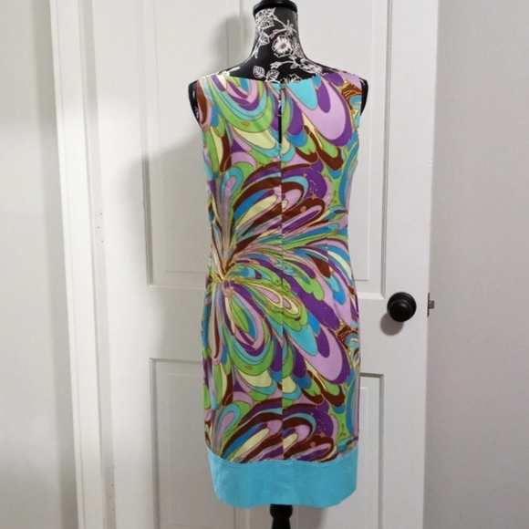 💜VTG Milly💜 - Multicolor Retro Floral Print Shift Dress - Picture 2 of 15